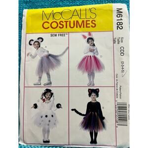 McCalls Sewing pattern 6182 mouse bunny cat dog costume size 2 3 4 5
